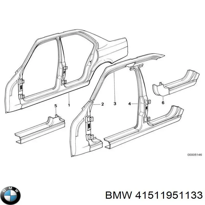 41511951133 BMW Петля передней двери левая