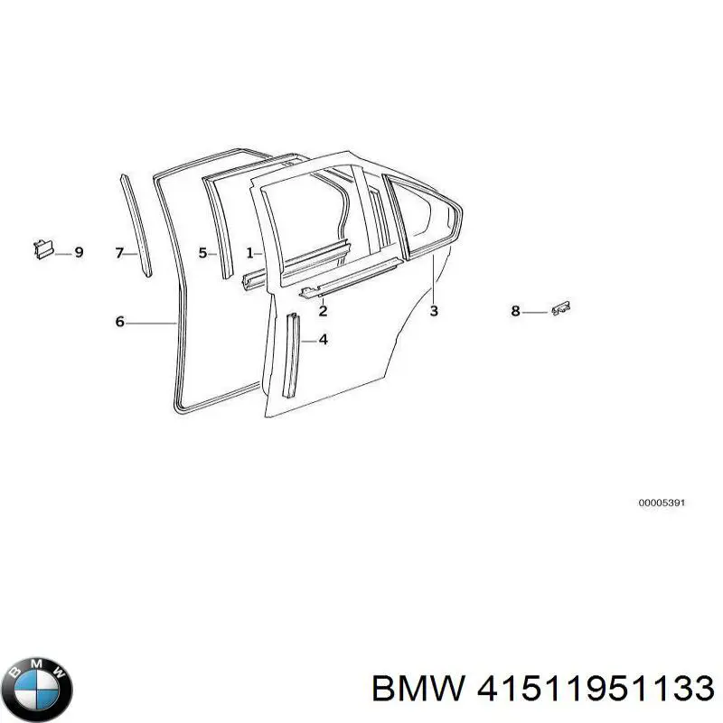 Купить 41511951133 BMW Завеса двери передней левой