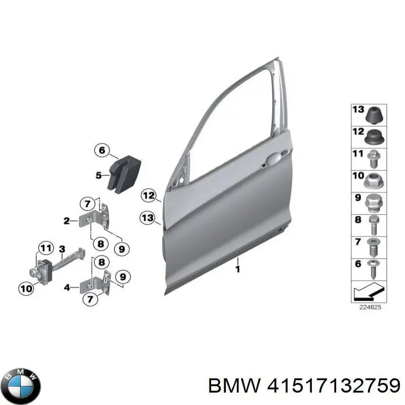 41517132759 BMW петля двери передней левой