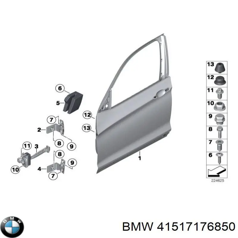 Дверной шарнир правый передний BMW 41517176850 цена, от 4.03 USD