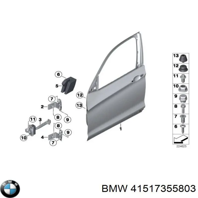 Купить 41517355803 BMW Дверь передняя, левая