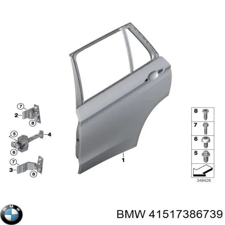 Задняя левая дверь Бмв Х5 F15, F85 (BMW X5)