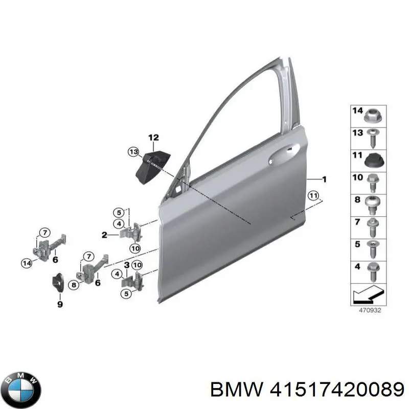 41517420089 BMW gozno da porta dianteira esquerda