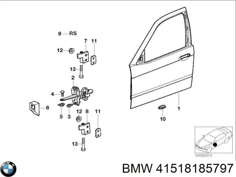 Передняя левая дверь Бмв 3 E36 (BMW 3)