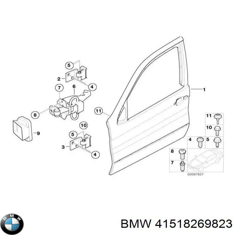 Петля двери передней левой на BMW X5 (E53) купить.