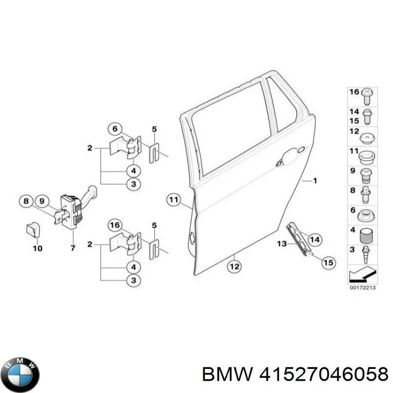Петля двери задней правой на BMW 3 (E90) купить.