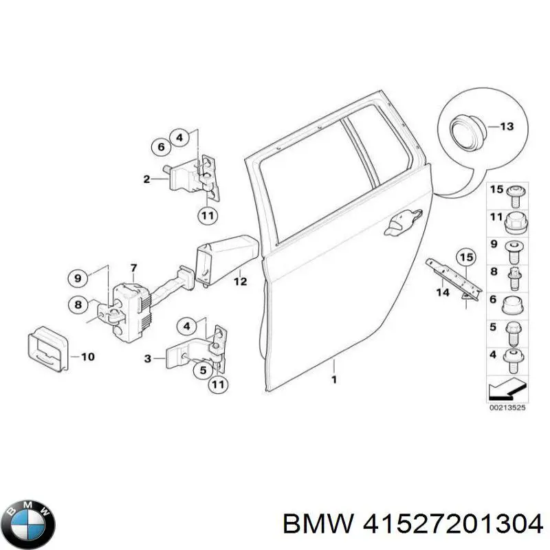 41527201304 BMW петля двери задней правой