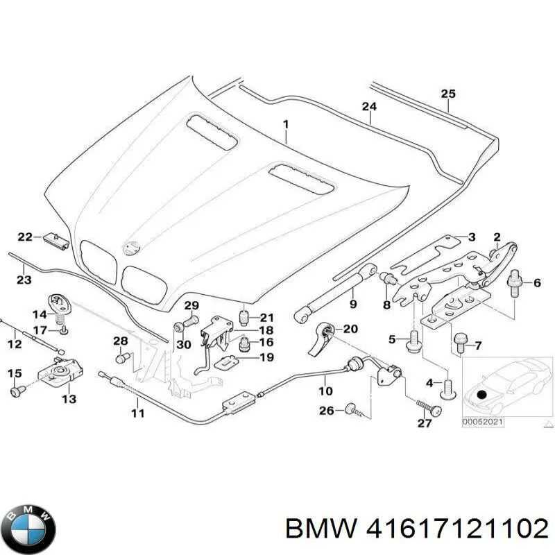Купить 41617121102 BMW Капот
