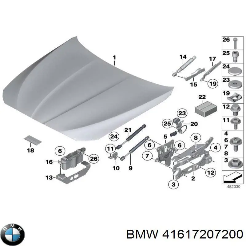 41617207200 BMW gozno da capota direito