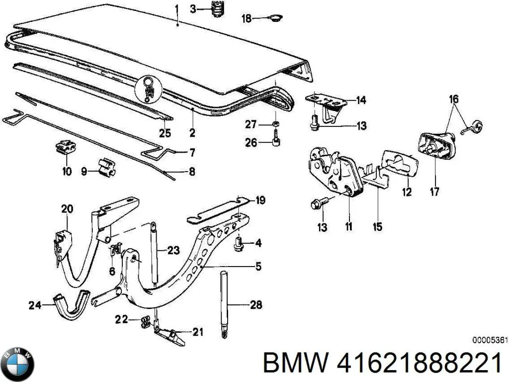 Tampa de porta-malas para BMW 3 (E30)