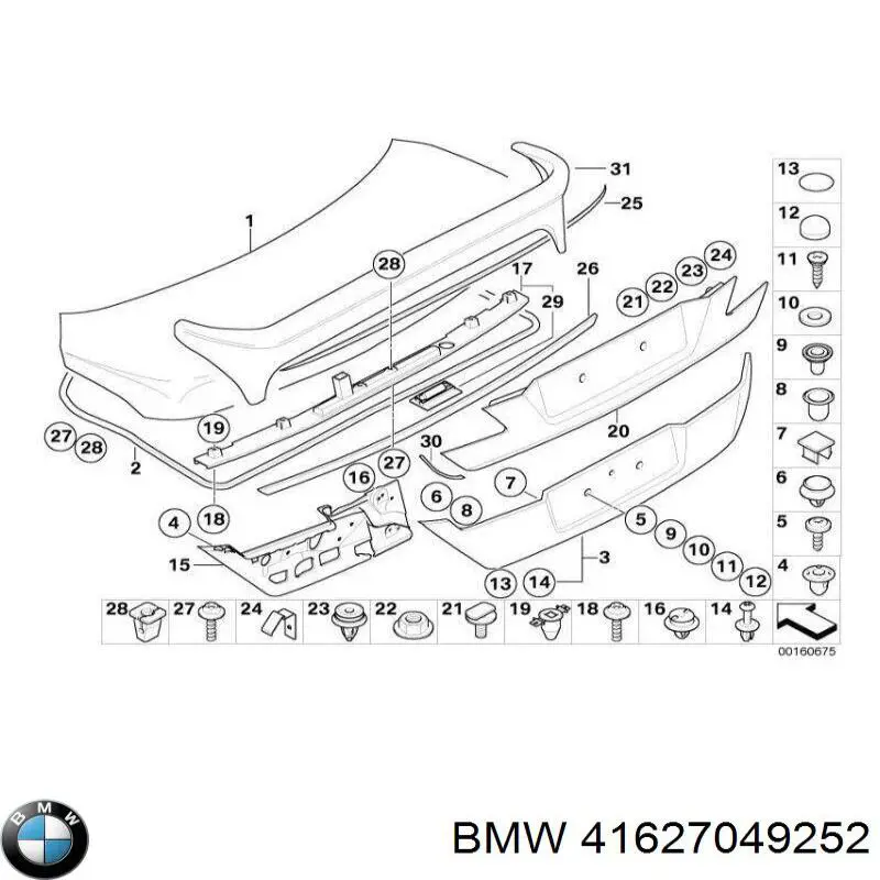 Крышка багажника на BMW 7 (E65,66) купить.