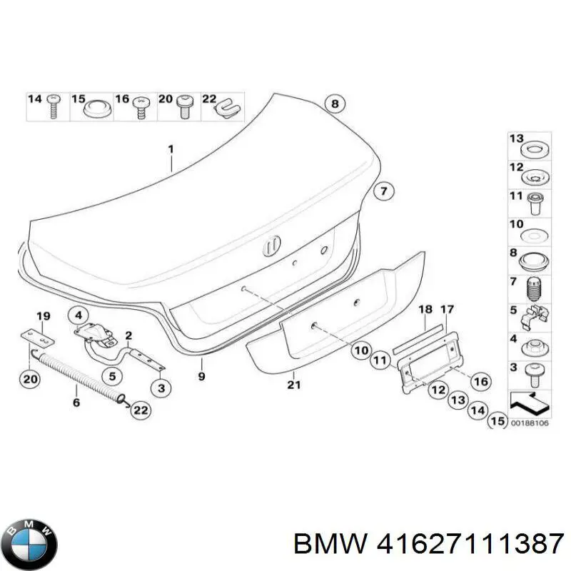 41627111387 BMW петля крышки багажника