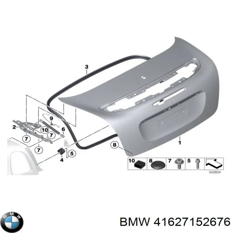 Шарнир крышки багажника BMW 41627152676 цена, от 50.68 USD