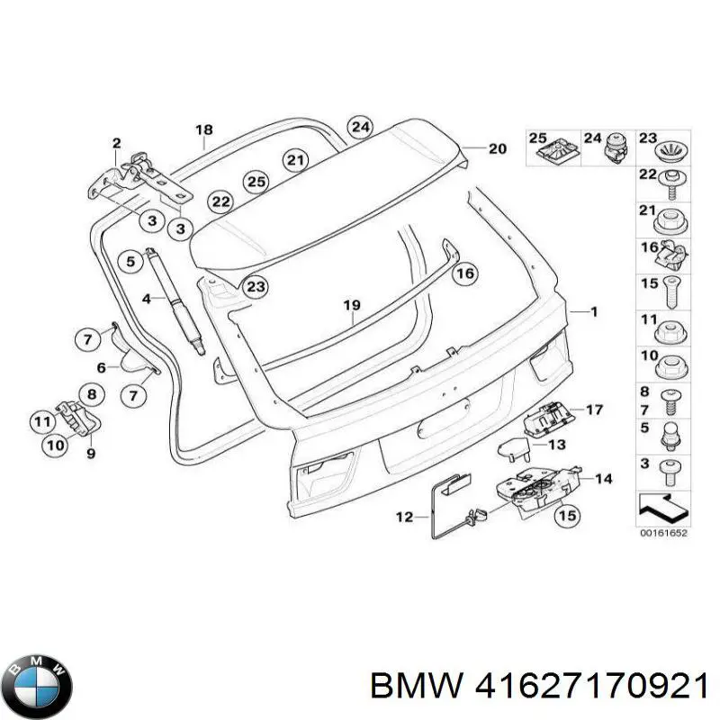 Петля двери задней (багажной 3/5-й) на BMW X5 (E70) купить.
