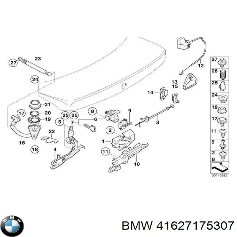 Петля крышки багажника на BMW 7 (E65, E66, E67) купить.