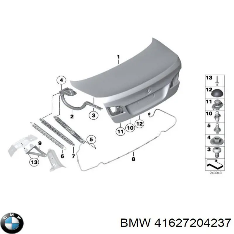 Петля крышки багажника на BMW 5 (F10) купить.