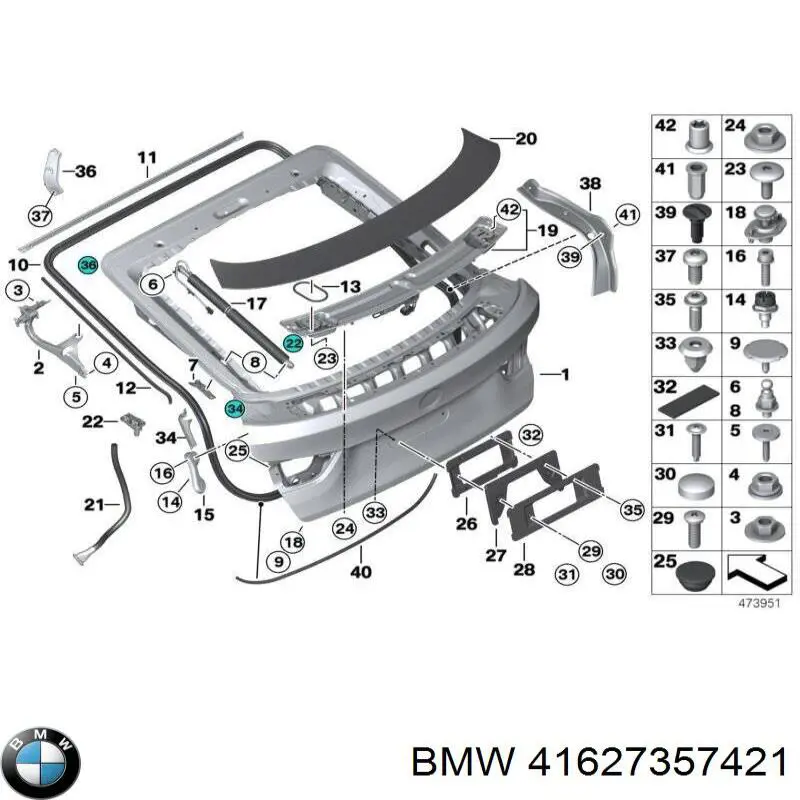 41627357421 BMW Петля багажника
