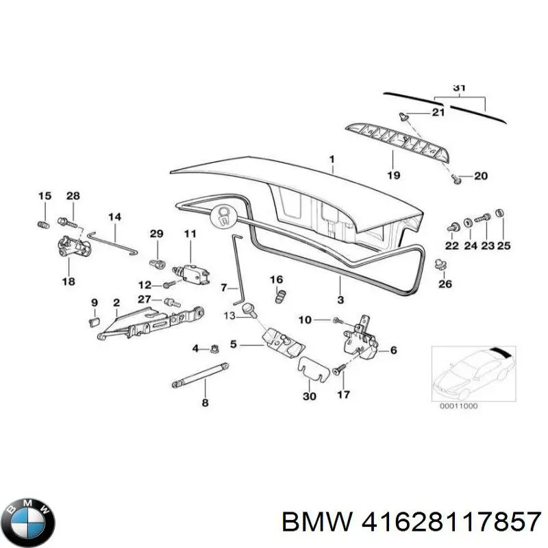 Купить 41628117857 BMW Завеса крышки багажника