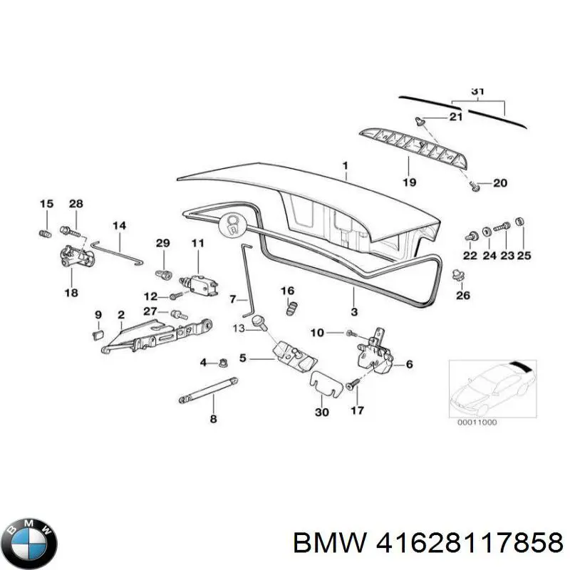 Шарнир крышки багажника BMW 41628117858 цена, от 10.45 USD