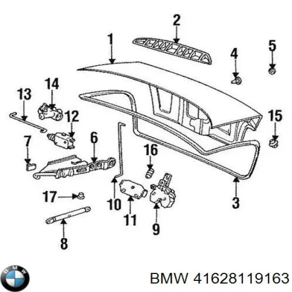 Купить 41628119163 BMW Завеса крышки багажника