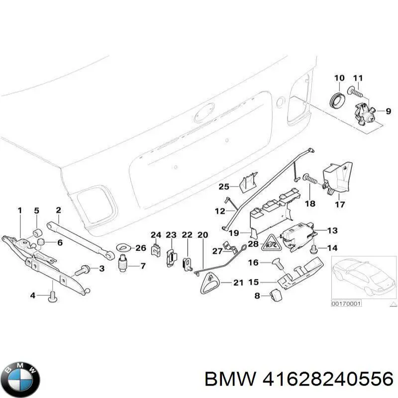 Петля крышки багажника 41628240556 BMW