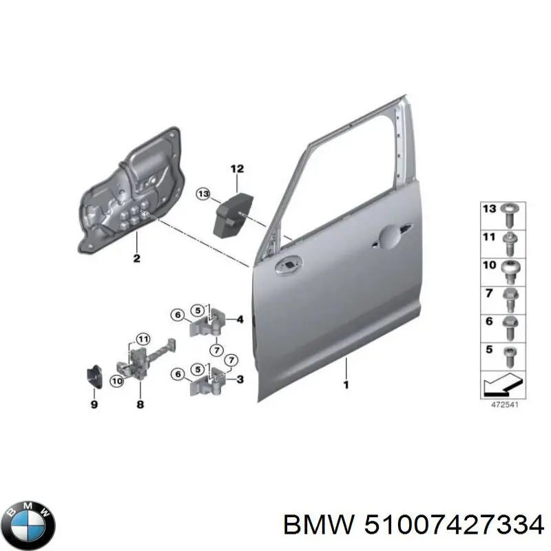 Купить 51007321814 BMW Дверь передняя правая