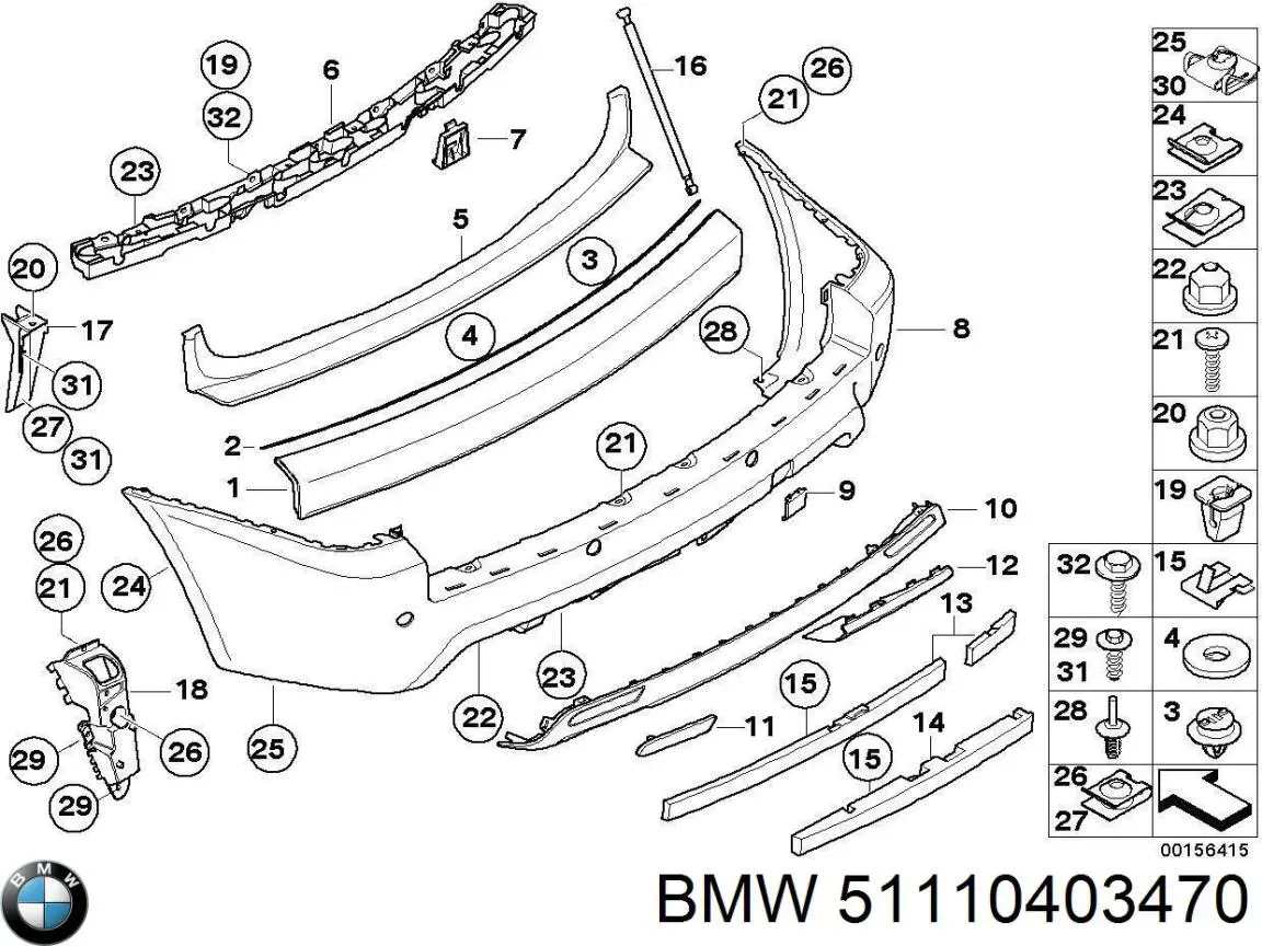 51110403470 BMW pára-choque traseiro