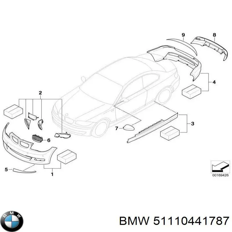 Передний бампер 51110441787 BMW