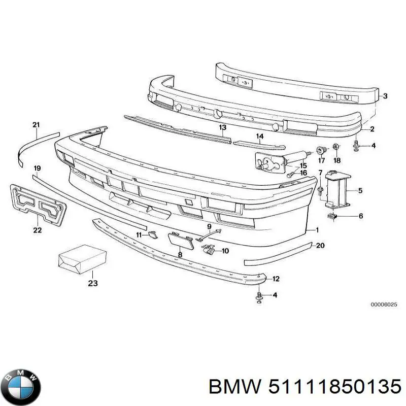 Накладка бампера заднего центральная 51111850135 BMW