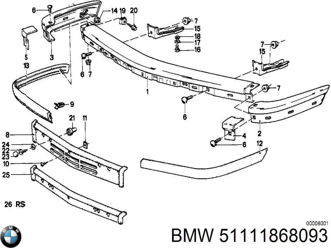 Бампер передний, левая часть на BMW 5 (E28) купить.
