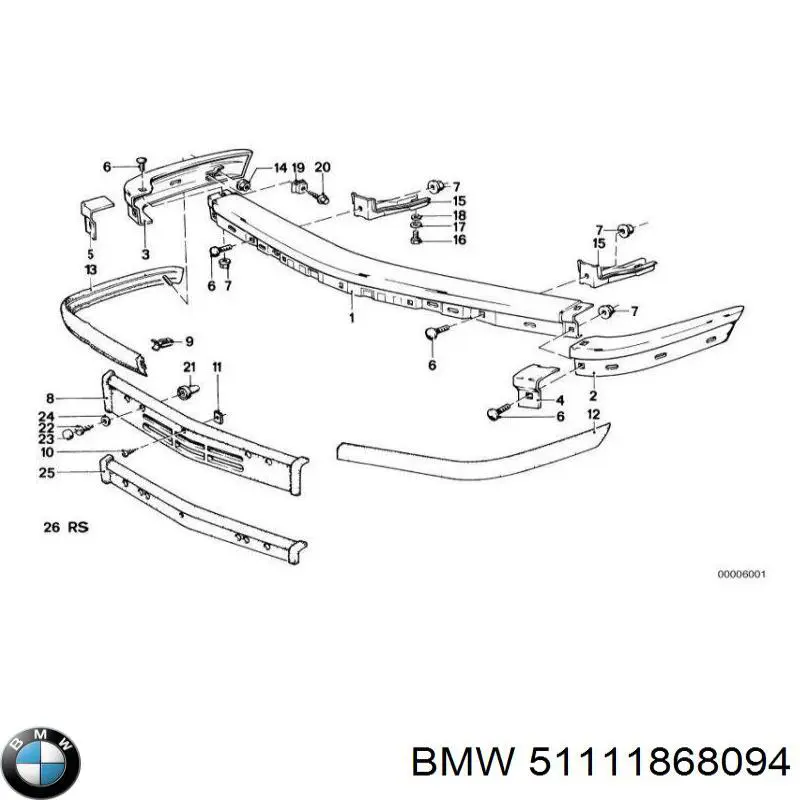 Бампер передний, правая часть на BMW 5 (E28) купить.
