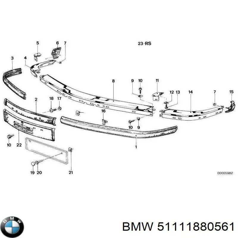 51111880561 BMW бампер передний, левая часть