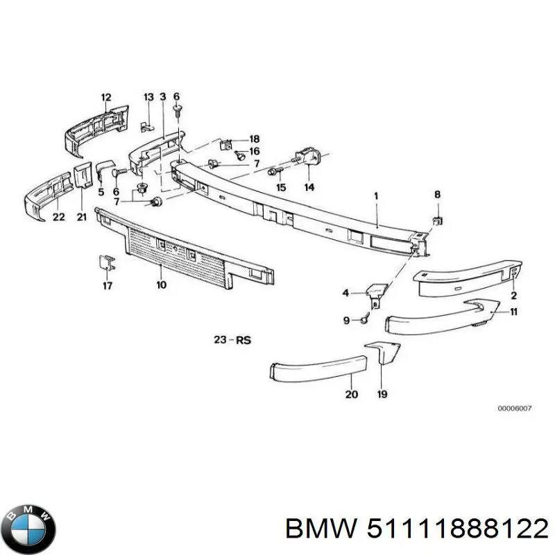 51111888122 BMW кронштейн бампера переднего