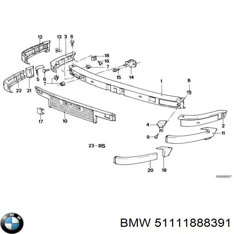 Бампер передний, левая часть BMW 51111888391 цена, от 507.58 USD