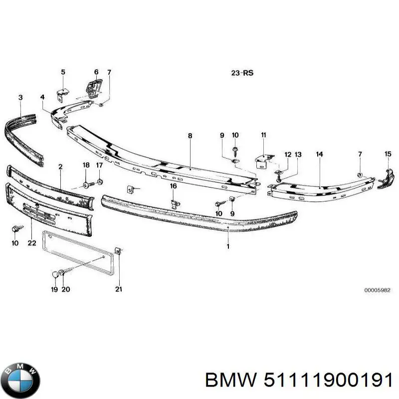 Накладка бампера переднего левая 51111900191 BMW