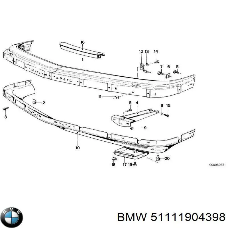 Передний бампер на BMW 7 E23