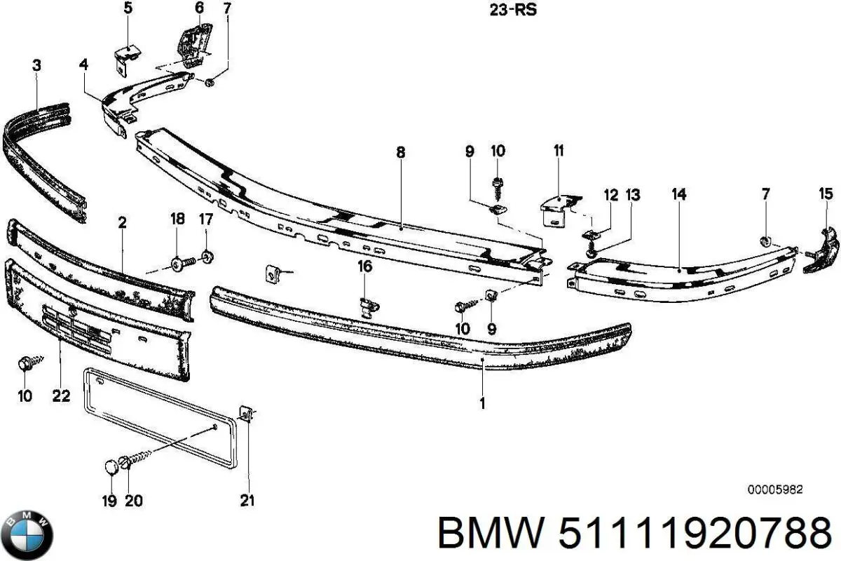 Бампер передний, центральная часть на BMW 7 (E23) купить.