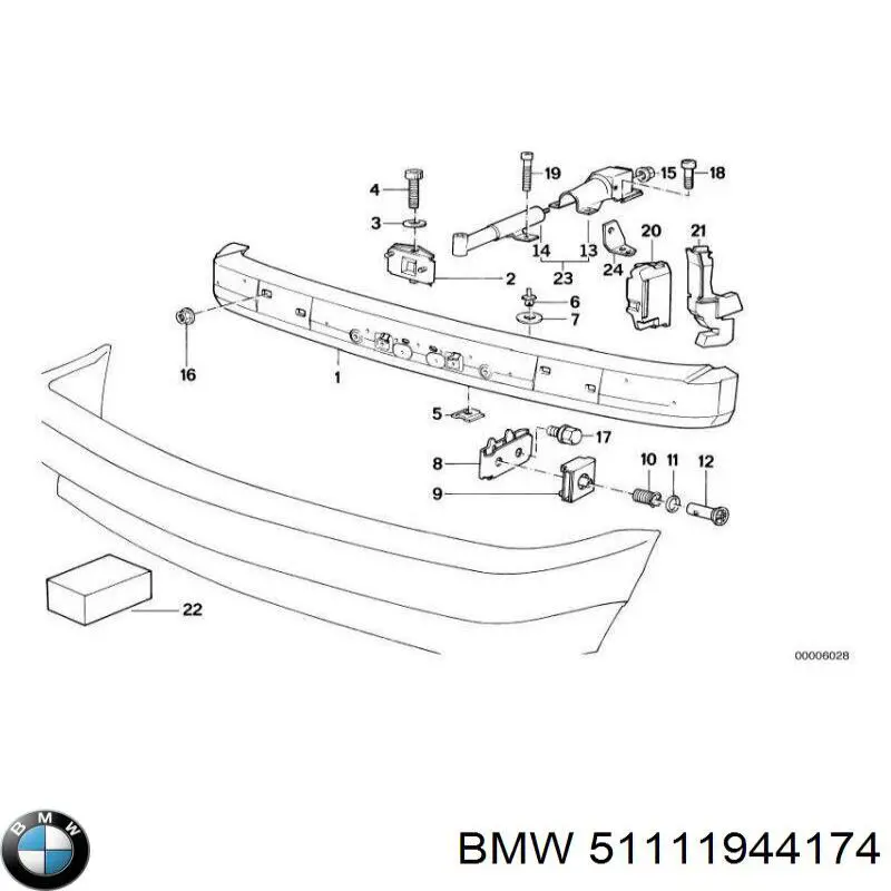 51111944174 BMW Балка бампера переднего
