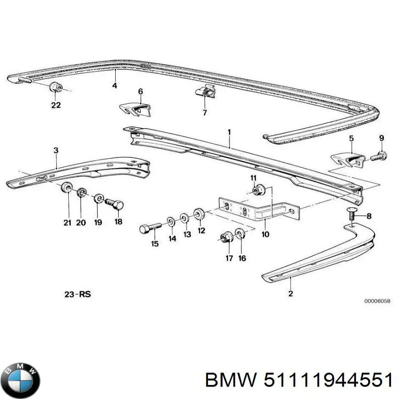 51111944551 BMW Направляющая переднего бампера