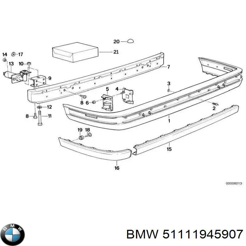 Накладка бампера переднего левая BMW 51111945907