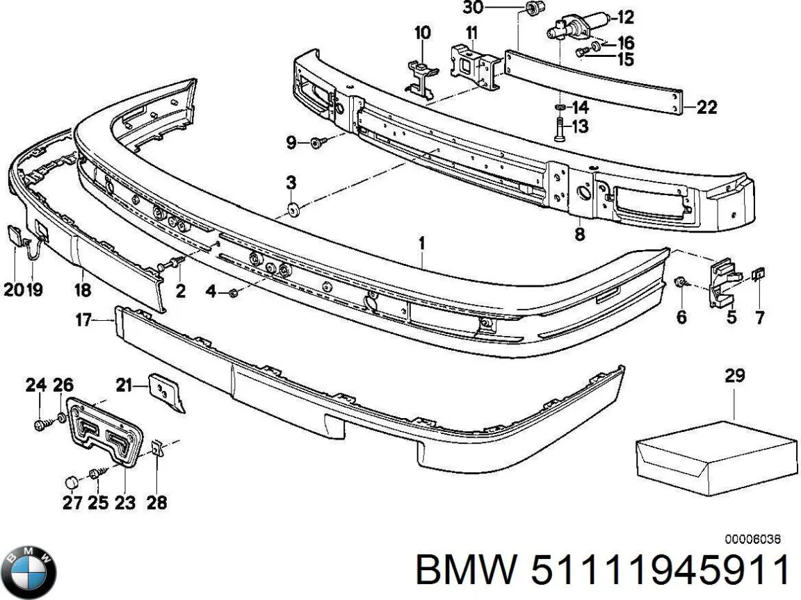 Кронштейн бампера переднего левый на BMW 3 (E30) купить.