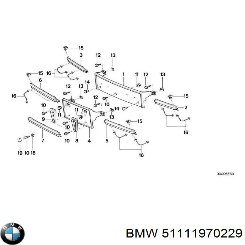 51111970229 BMW накладка бампера переднего левая