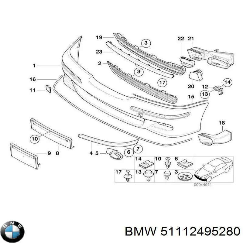51112495280 BMW grelha central do pára-choque dianteiro
