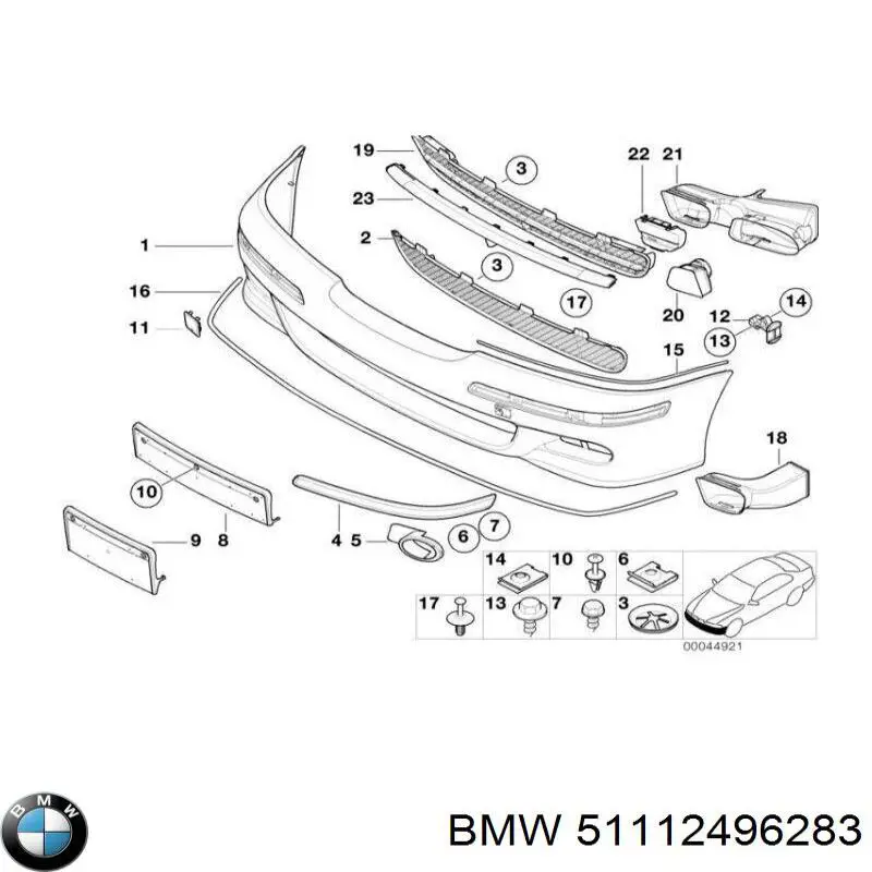 Окантовка противотуманки BMW 51112496283 цена, от 11.59 USD