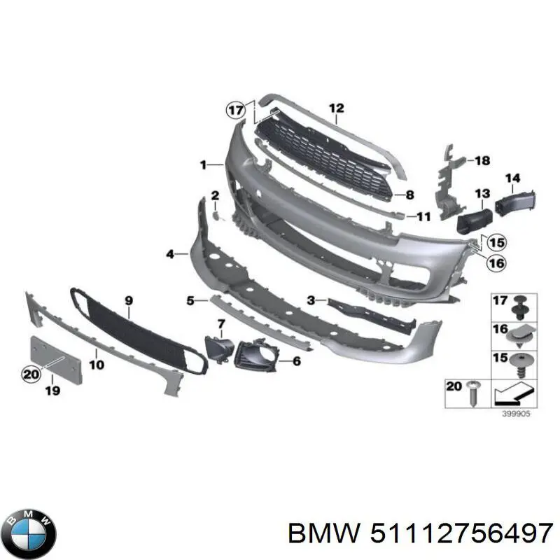 Купить 51112756497 BMW Сплиттер переднего бампера