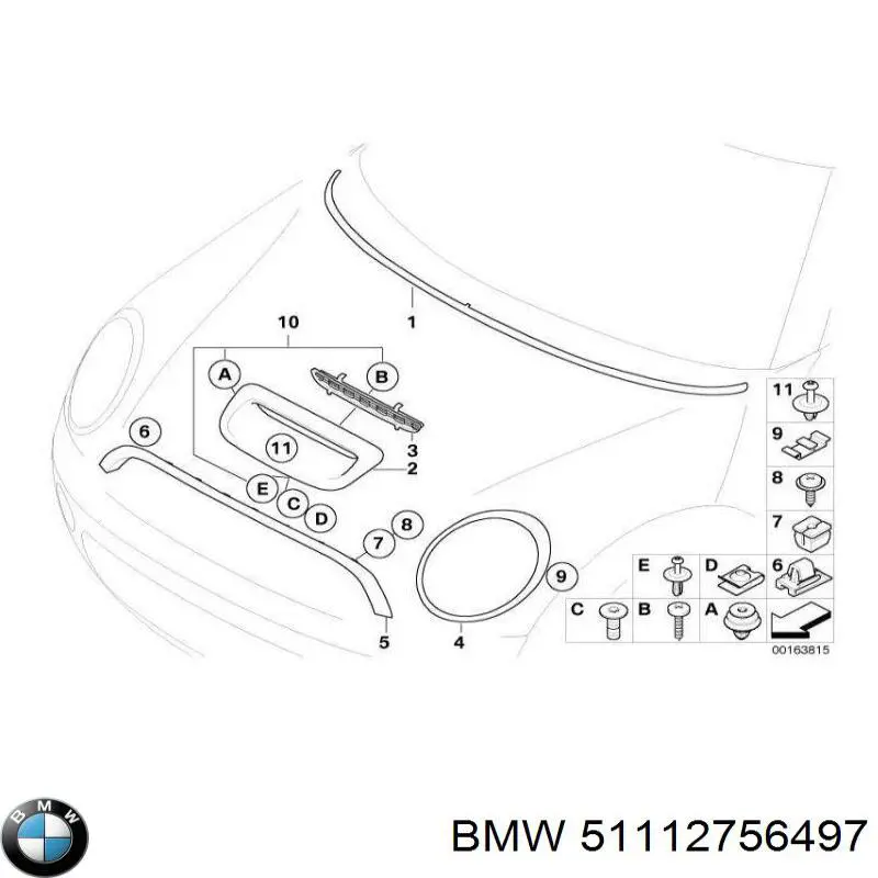 Спойлер переднего бампера BMW 51112756497 цена, от 56.04 USD