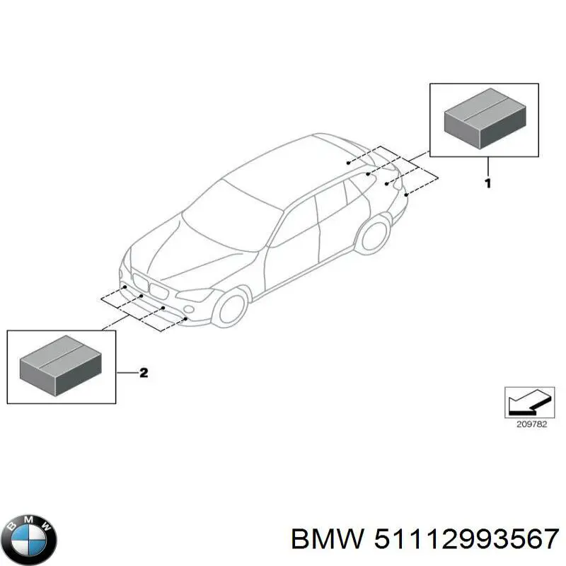 Спойлер переднего бампера 51112993567 BMW