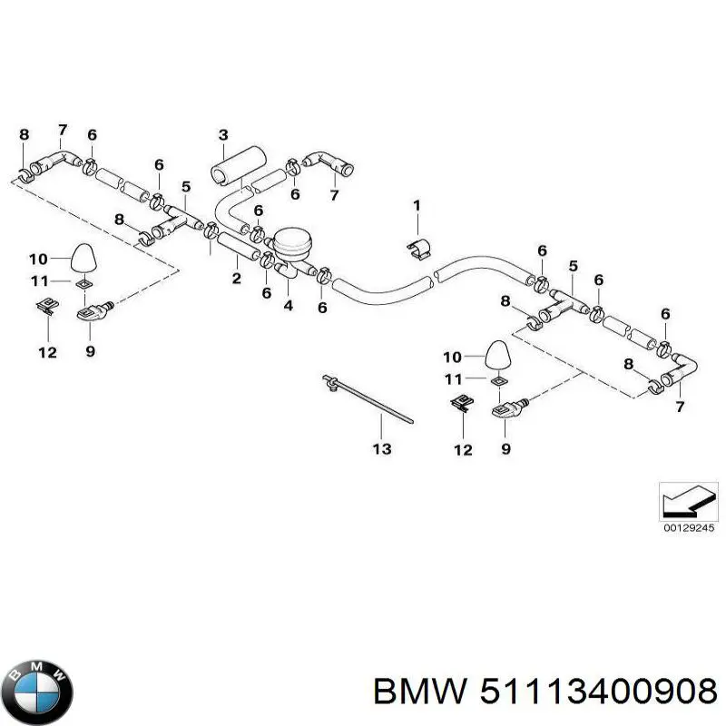51113400908 BMW решетка бампера переднего центральная