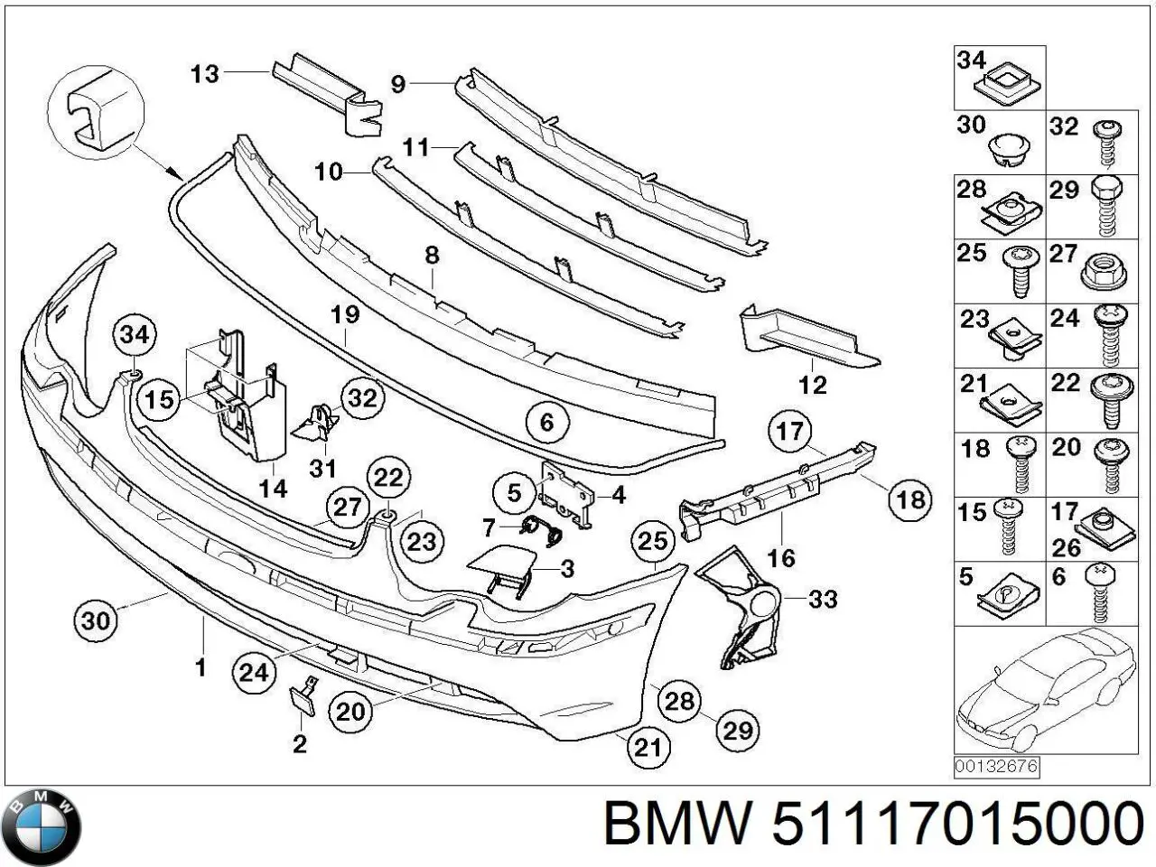 Абсорбер (наполнитель) бампера переднего на BMW 7 (E65,66) купить.