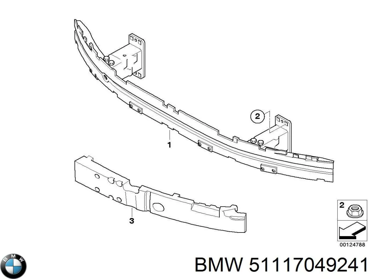 Абсорбер переднего бампера 51117049241 BMW